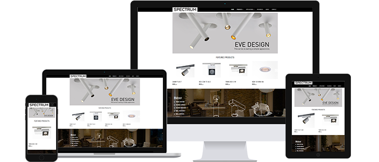 Spectrum Luminaire website all devices preview